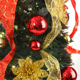 Best Artificial Pre Lit Warm White LED Red and Gold Pop Up Artificial Christmas Tree 6ft - Multi - Wilko - thumbnail 4