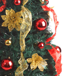 Best Artificial Pre Lit Warm White LED Red and Gold Pop Up Artificial Christmas Tree 6ft - Multi - Wilko - thumbnail 6