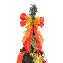 Best Artificial Pre Lit Warm White LED Red and Gold Pop Up Artificial Christmas Tree 6ft - Multi - Wilko - thumbnail 3
