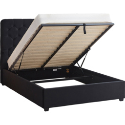 Seconique Madison King Size Black Velvet Fabric Gas Lift Ottoman Bed Frame - Wilko - thumbnail 5