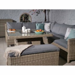 Royalcraft Wentworth 120 7 Seater Grey Fire Pit Modular Corner Lounge Set - Brown - Wilko - thumbnail 7