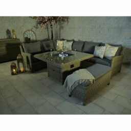 Royalcraft Wentworth 120 7 Seater Grey Fire Pit Modular Corner Lounge Set - Brown - Wilko - thumbnail 6