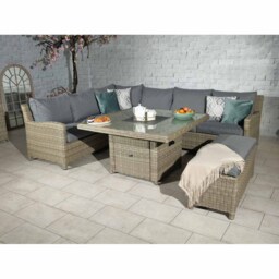 Royalcraft Wentworth 120 7 Seater Grey Fire Pit Modular Corner Lounge Set - Brown - Wilko - thumbnail 5