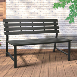 Black Pollywood Garden Bench - Size: 2 Seater - Wilko - thumbnail 4