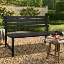 Black Pollywood Garden Bench - Size: 2 Seater - Wilko - thumbnail 3