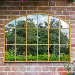 MirrorOutlet The Arcus Gold Framed Arched Garden Wall Mirror 90 x 65cm - Size: 90 x 65 x 3cm - Wilko - thumbnail 3