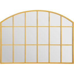 MirrorOutlet The Arcus Gold Framed Arched Garden Wall Mirror 90 x 65cm - Size: 90 x 65 x 3cm - Wilko - thumbnail 1