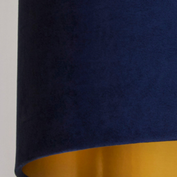 Lighting Collection Navy Gold Inner Velvet Drum Shade 50cm - Size: 28 x 50 x 50cm - Blue - Wilko - thumbnail 5