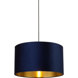 Lighting Collection Navy Gold Inner Velvet Drum Shade 50cm - Size: 28 x 50 x 50cm - Blue - Wilko - thumbnail 4