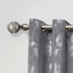 New Edge Blinds Bejeweled 160-300cm Extendable Black Silk Eyelet Metal Curtain Pole Set - Wilko - thumbnail 3