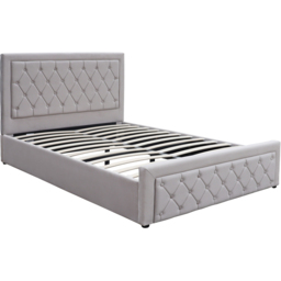 Kosy Koala Double Grey Velvet Tufted Gaslift Ottoman Bed - Wilko - thumbnail 3