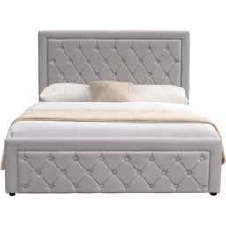 Kosy Koala Double Grey Velvet Tufted Gaslift Ottoman Bed - Wilko - thumbnail 6