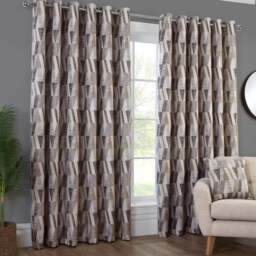 Indiana Geo Jacquard Curtain - Multicolour/168cm/137cm - Divante Finest - Wilko
