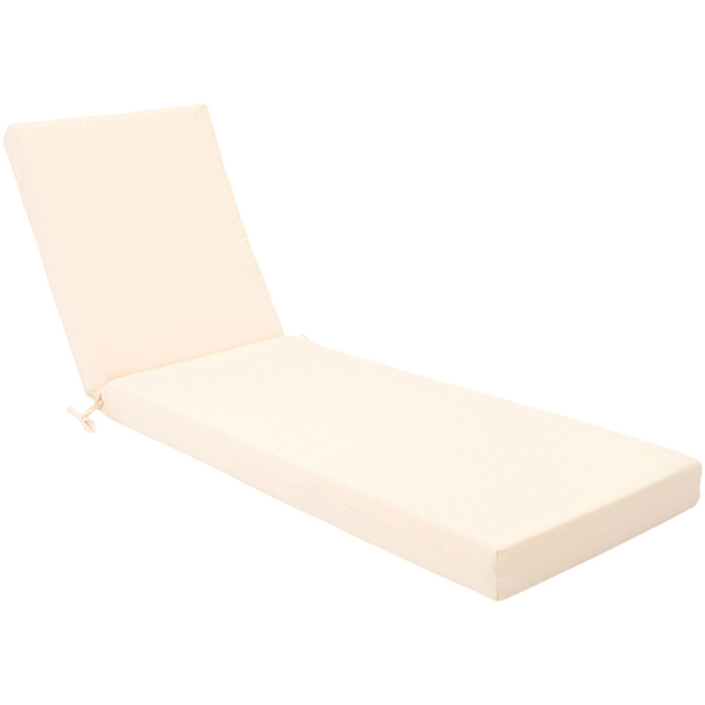 Living and Home White Beige Outdoor Sun Lounge Chair Cushion 71 x 112 x 54cm - Size: 8 x 54 x 183cm - Wilko - image 1