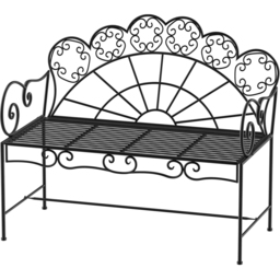 Outsunny 2 Seater Black Metal Garden Loveseat Bench - Wilko - thumbnail 3