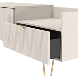 Crowndale Diamond 2 Drawer Kashmir Matt TV Unit Ready Assembled - Size: 51 x 128 x 39cm - Wilko - thumbnail 7