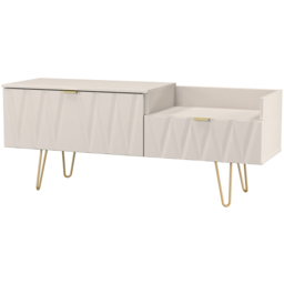 Crowndale Diamond 2 Drawer Kashmir Matt TV Unit Ready Assembled - Size: 51 x 128 x 39cm - Wilko - thumbnail 5