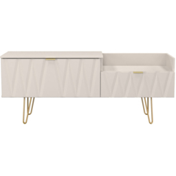 Crowndale Diamond 2 Drawer Kashmir Matt TV Unit Ready Assembled - Size: 51 x 128 x 39cm - Wilko - thumbnail 3