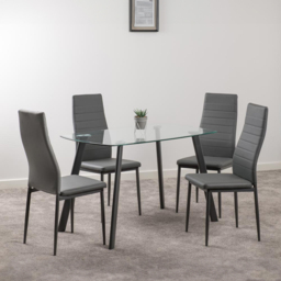 Seconique Abbey 4 Seater Small Dining Set Grey - Wilko - thumbnail 1