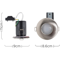 ValueLights Brushed Chrome IP65 Cool White LED Ceiling Downlight 10 Pack - Silver - Wilko - thumbnail 7