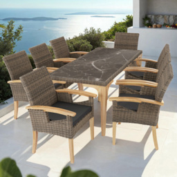 tectake Rosarno Foggia 8 Seater Garden Dining Table Nature - Brown - Wilko - thumbnail 1