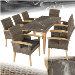tectake Rosarno Foggia 8 Seater Garden Dining Table Nature - Brown - Wilko - thumbnail 3