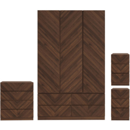 GFW Catania Royal Walnut 4 Piece Bedroom Furniture Set - Wood - Wilko - thumbnail 3