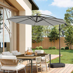 Living and Home Light Grey Cantilever Parasol 3m with 60L Fillable Base - Wilko - thumbnail 3