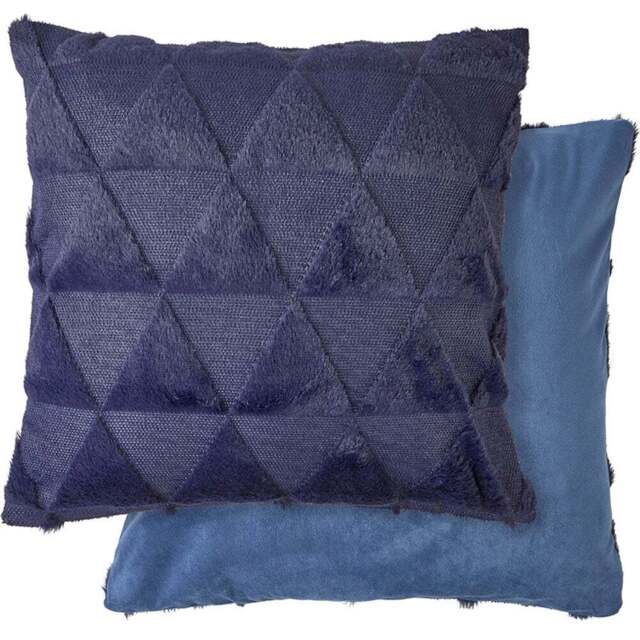 Serene Newton Triangle Navy Soft Touch Cushion Cover - Size: 43 x 43cm - Blue - Wilko - image 1