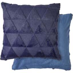 Serene Newton Triangle Navy Soft Touch Cushion Cover - Size: 43 x 43cm - Blue - Wilko - thumbnail 1