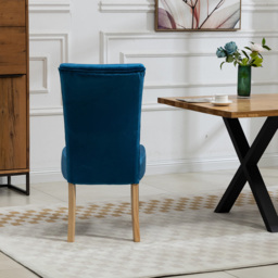 Artemis Home Pienza Set of 2 Blue Velvet Dining Chairs - Wilko - thumbnail 7