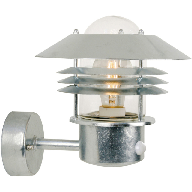 Nordlux Vejers Galvanised Sensor Wall Light - Size: 23 x 22 x 26.5cm - Silver - Wilko - image 1