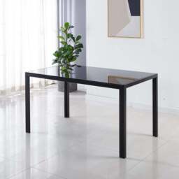 Kosy Koala 4 Seater Faux Leather Glass Dining Set Black - Wilko - thumbnail 3