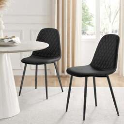 Kosy Koala 4 Seater Faux Leather Glass Dining Set Black - Wilko - thumbnail 4