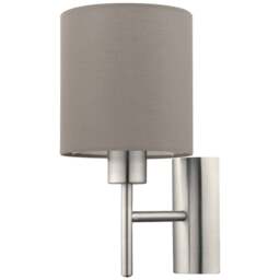 EGLO Pasteri Taupe Wall Light w.Switch - Size: 14.5 x 19.5 x 30.5cm - Wilko