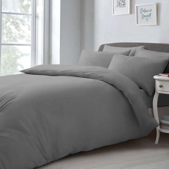 Velosso Microfibre King Size Grey Duvet Set - Wilko - image 1