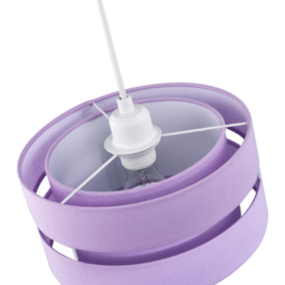 Happy Homewares 3 Tier Lilac Linen Fabric Pendant Shade - Size: 13 x 26 x 26cm - Purple - Wilko - thumbnail 6