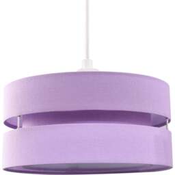 Happy Homewares 3 Tier Lilac Linen Fabric Pendant Shade - Size: 13 x 26 x 26cm - Purple - Wilko