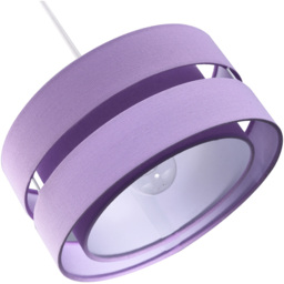 Happy Homewares 3 Tier Lilac Linen Fabric Pendant Shade - Size: 13 x 26 x 26cm - Purple - Wilko - thumbnail 4
