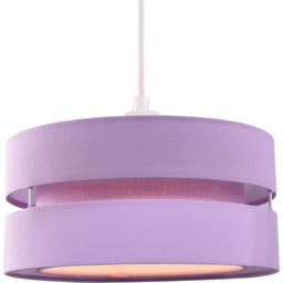 Happy Homewares 3 Tier Lilac Linen Fabric Pendant Shade - Size: 13 x 26 x 26cm - Purple - Wilko - thumbnail 3