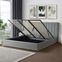 Brooklyn Corwin Super King Grey Velvet Ottoman Bed - Wilko - thumbnail 4