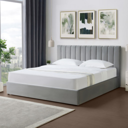 Brooklyn Corwin Super King Grey Velvet Ottoman Bed - Wilko - thumbnail 3