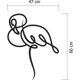 Decortie Black Metal Modern Flamingo Wall Art - Size: 60 x 47 x 0.3cm - Wilko - thumbnail 5