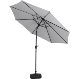Living and Home Light Grey Round Crank Tilt Parasol with Plastic Fillable Base 3m - Wilko - thumbnail 5
