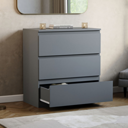 Vida Designs Denver 3 Drawer Grey Chest of Drawers - Wilko - thumbnail 6
