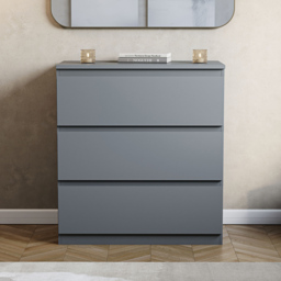 Vida Designs Denver 3 Drawer Grey Chest of Drawers - Wilko - thumbnail 5