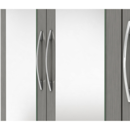 Seconique Nevada 4 Door 2 Drawer 3D Effect Grey Mirror Wardrobe - Size: 4 Door, 2 Drawer - Wilko - thumbnail 6