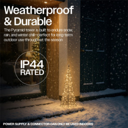 Xmas Haus Black 300 Warm White Micro LED Pyramid Shaped Light Tower 2ft - Size: 570 x 200 x 200cm - Wilko - thumbnail 5