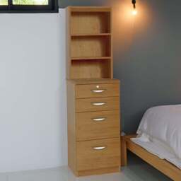 R White Cabinets 4 Drawer 3 Shelf Brown Filing Cabinet with Hutch - Wilko - thumbnail 1