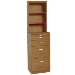 R White Cabinets 4 Drawer 3 Shelf Brown Filing Cabinet with Hutch - Wilko - thumbnail 3